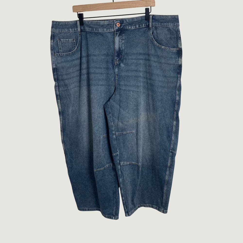 Halara Barrel Jeans Womens 2X Blue Wide Leg Baggy Denim Y2K Streetwear
